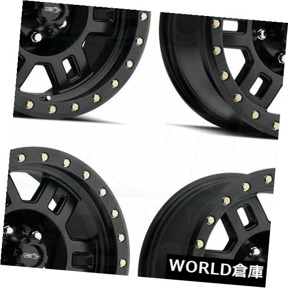 ホイール 4本セット 16x8 Vision 398 Manx 6x5.5 / 6x139.7 0マットブラックホイールリムセット（4）  の通販は