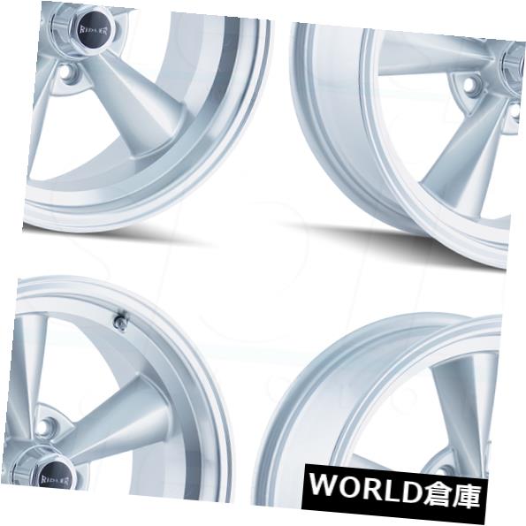 ホイール 4本セット 17x7 Ridler 675 5x114.3 0シルバー加工リップホイールリムセット（4）  17x7 Ridlerの通販は 298,320円