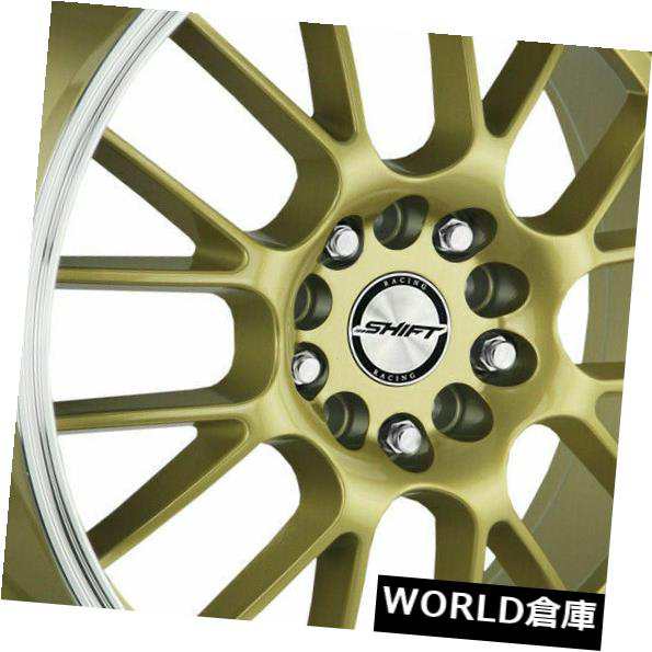 ホイール 4本セット 17x7.5シフトH28クランク4x100 / 4x114.3 30ゴールドポリッシュリップホイールリムセット（4） の通販は