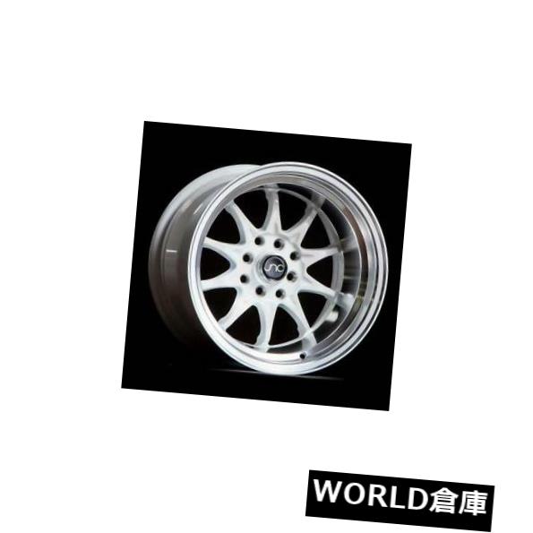 ホイール 4本セット 15x8 / 15x9 JNC 003 JNC003 4x100 / 4x114.3 0/0ホワイトマシンリップホイーの通販は