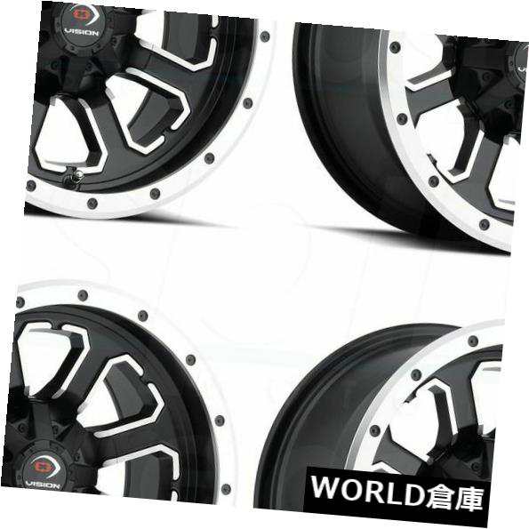 ホイール 4本セット 14x7 Vision ATV 548 Commander 4x136 3ブラックマシンドホイールリムセット（4）  の通販は