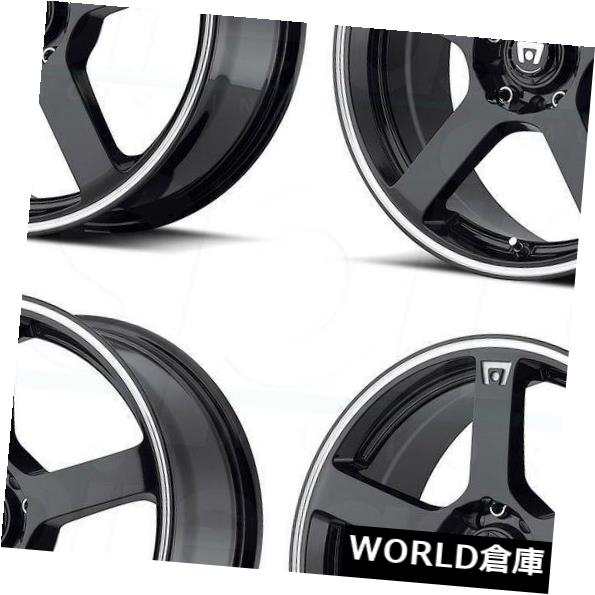 ホイール 4本セット 15x6.5 Motegi MR116 4x100 / 4x114.3 40ブラックマシンホイールリムセット（4）  の通販は