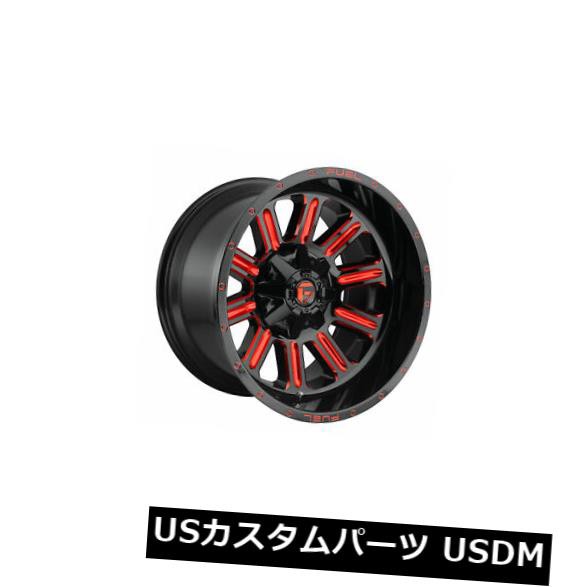 ホイール 4本セット 4個の22x12燃料D621ハードラインET -44ブラックレッド5x139.7ホイールリムのセット  Set of の通販は