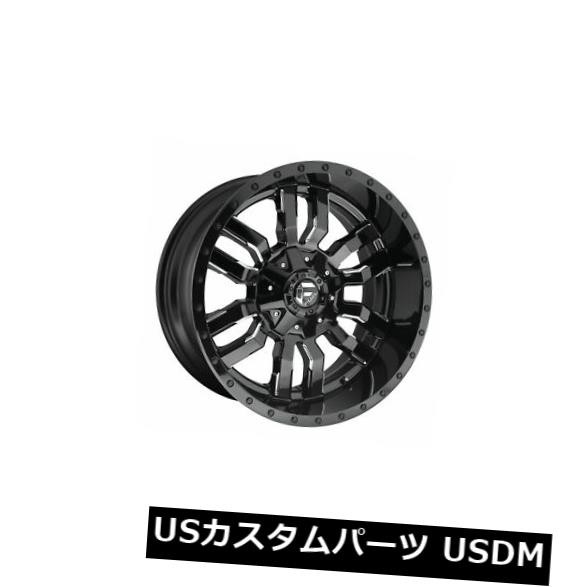 ホイール 4本セット 4個の22x10燃料D595スレッジET -18ブラックミルド6x135ホイールリムのセット  Set of 4 22の通販は