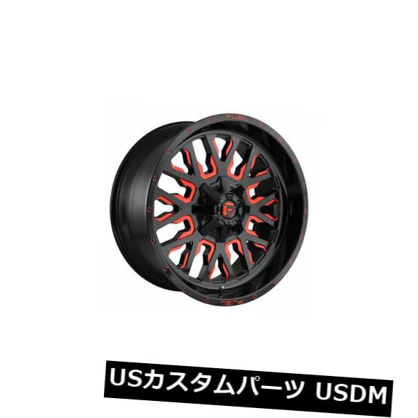 ホイール 4本セット 4個の22x10燃料D612ストロークET -18ブラックレッド8x170ホイールリムのセット  Set of 4 2の通販は