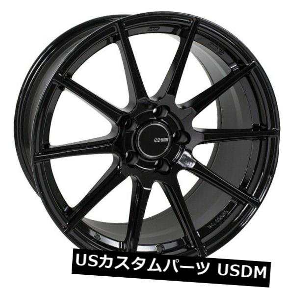 ホイール 4本セット 17x8 Enkei TS10 4x100 +40グロスブラックホイール