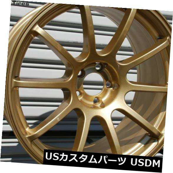 ホイール 4本セット 18x9 Rota G FORCE 5x114.3 +30ゴールドホイール