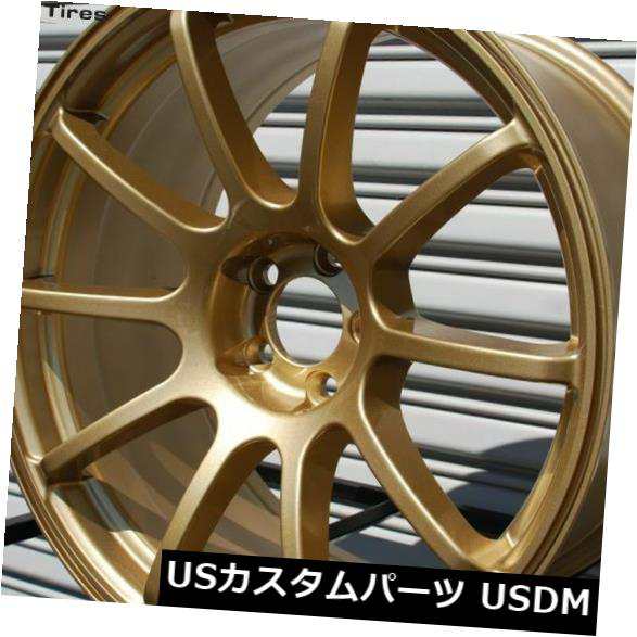 ホイール 4本セット 18x9 Rota G FORCE 5x114.3 +30ゴールドホイール