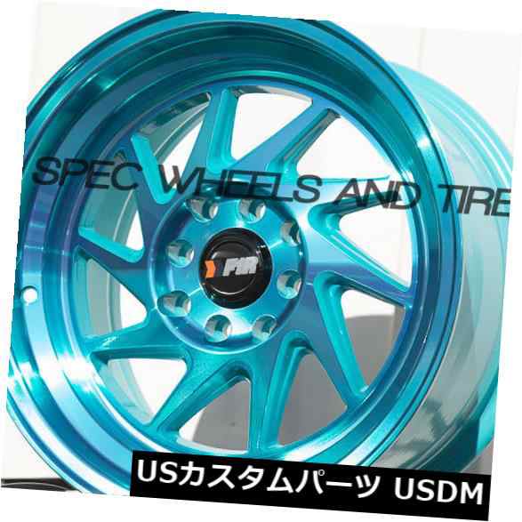 ホイール 4本セット 15x8 F1R F07 4x100 / 114.3 +25 Machine Teal Wheels（4個セット） ｜au  PAY マーケット