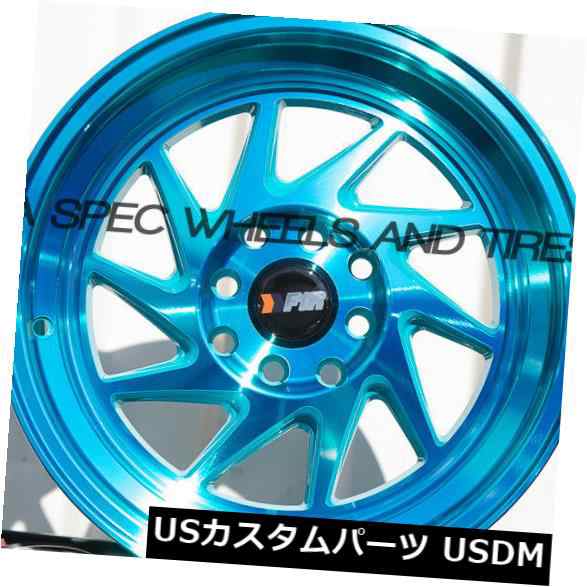 ホイール 4本セット 15x8 F1R F07 4x100 / 114.3 +25 Machine Teal Wheels（4個セット） ｜au  PAY マーケット