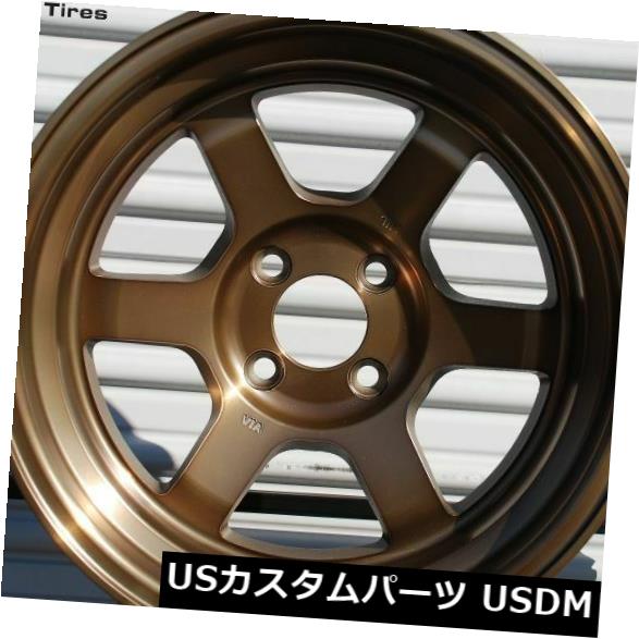 ホイール 4本セット 15x8 / 9 Rota GRID V 4x100 +0フルロイヤルスポーツブロンズホイール（4個セット）  15xの通販は