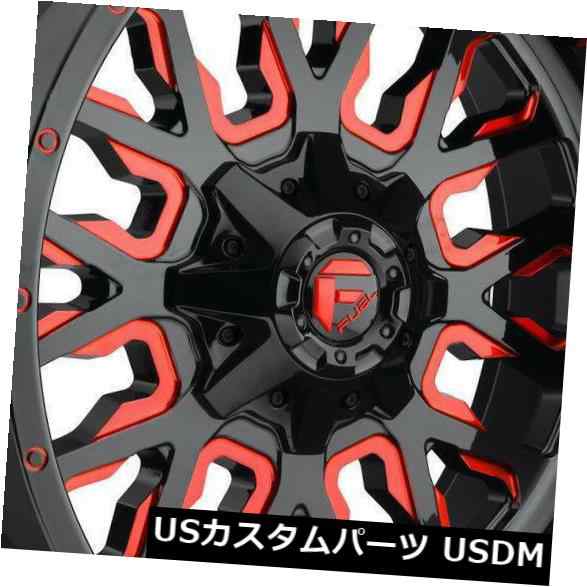 ホイール 4本セット 20x9黒赤ホイール燃料ストロークD612 8x180 1（4個セット）  20x9 Black Red Wheelsの通販は
