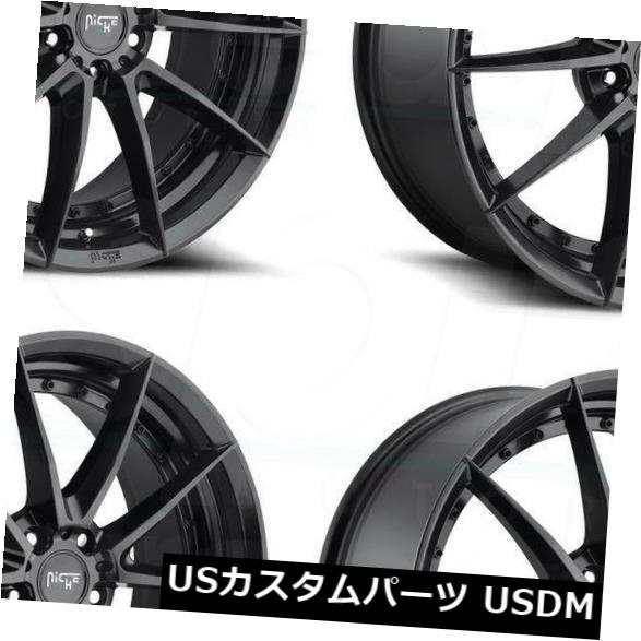 ホイール 4本セット 20x9マットブラックホイールニッチセクターM196 5x112 38（4個セット）  20x9 Matte Blacの通販は