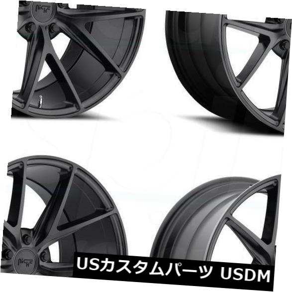 ホイール 4本セット 18x8 / 18x9.5マットブラックホイールNiche Misano M117 5x114.3 40/40（4個セの通販は