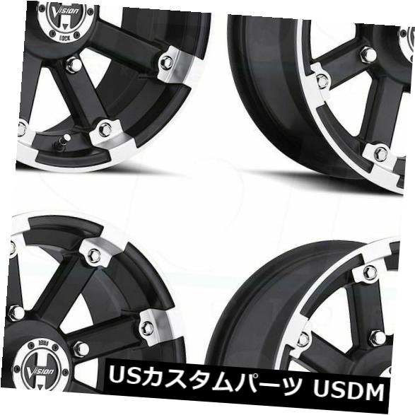 ホイール 4本セット 12x8ブラックマシニングホイールビジョンATV 393ロックアウト4x115 -10（4個セット）  12x8 Bl