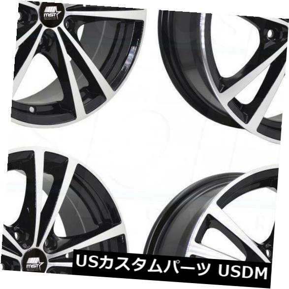 ホイール 4本セット 16x7ブラックホイールMSTセイバー5x100 45（4個セット）  16x7 Black Wheels MST Sの通販は