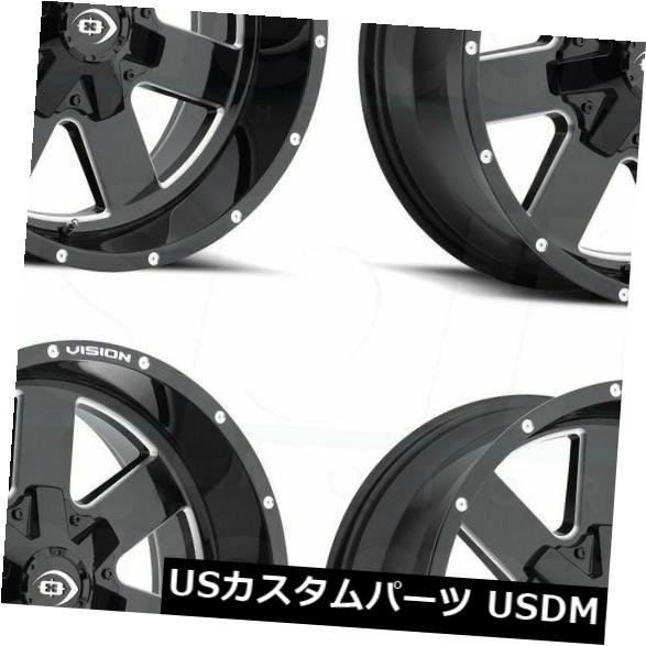 ホイール 4本セット 18x9 Black Milled Wheels Vision 411 Arc 6x135 / 6x5.5 -12（4の通販は