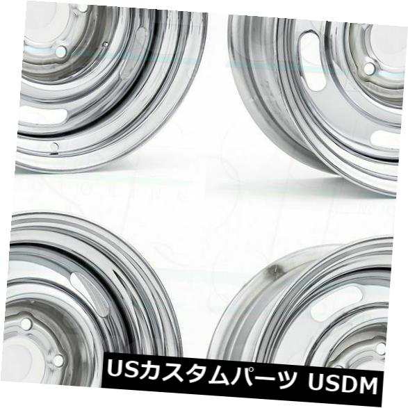 ホイール 4本セット 15x8 Chrome Wheels Vision 57 Rally 6x5.5 / 6x139.7 -12（4個セッの通販は