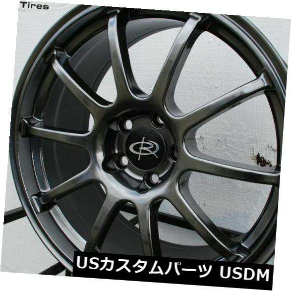 ホイール 4本セット 17x8 Hyper Black Wheels Rota G Force 5x114.3 48（4個セット）  17xの通販は