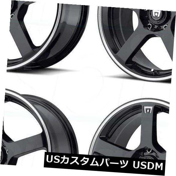 ホイール 4本セット 17x7ブラックマシンホイールMotegi MR116 5x108 / 5x114.3 /  5x4.25 40（4個の通販は
