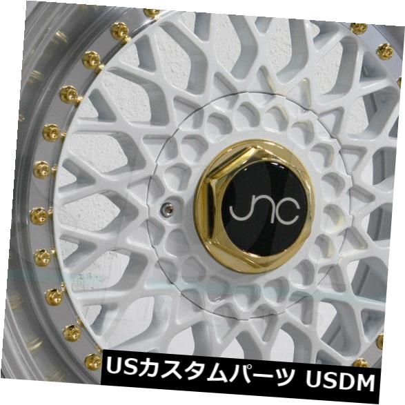 ホイール 4本セット 18x9.5ホワイトマシンリップ。 ホイールJNC