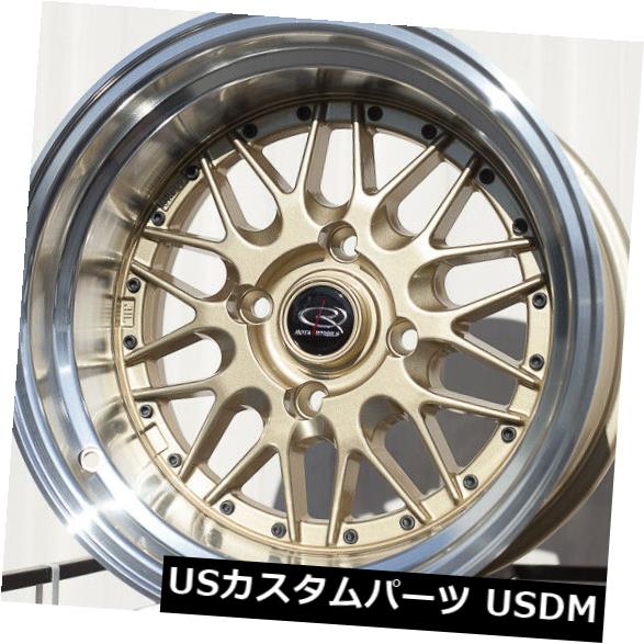 ホイール 4本セット 4-New 15 "Rota Kensei Wheels 15x8 4x114.3 -10ロイヤルゴールドリム 4-の通販は
