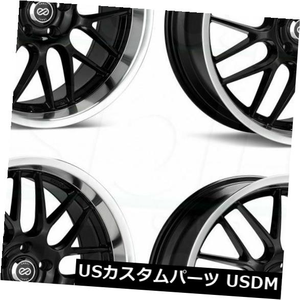 ホイール 4本セット 4-新しい18インチEnkei Lussoホイール18x7.5 5x114.3 42ブラックペイントリム  4-Newの通販は