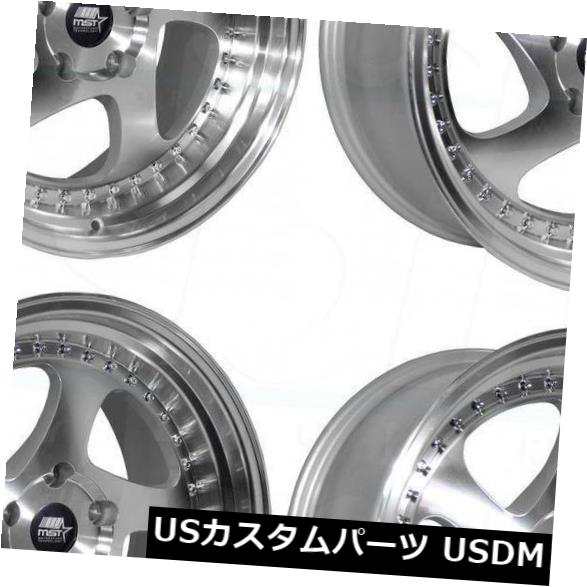 ホイール 4本セット 4-新しい16 "MST MT15ホイール16x8 5x114.3 20シルバーリム  4-New 16" MST Mの通販は