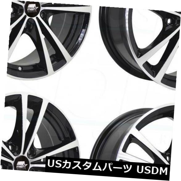 ホイール 4本セット 4-新しい17インチMSTセイバーホイール17x7 5x100 45ブラックリム  4-New 17" MST Sabの通販は