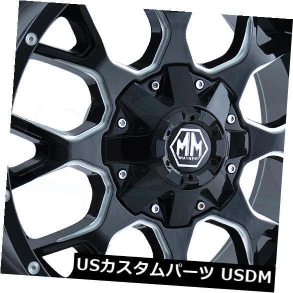 ホイール 4本セット 4-新しい18 "Mayhem Warrior Wheels 18x9 5x114.3 / 5x5 -12 Blackの通販は