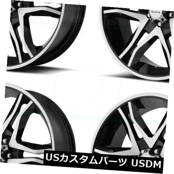 ホイール 4本セット 4-新しい18インチAR893メインラインホイール18x8.5 6x5.5 / 6x139.7 30ブラックマシンリムの通販は