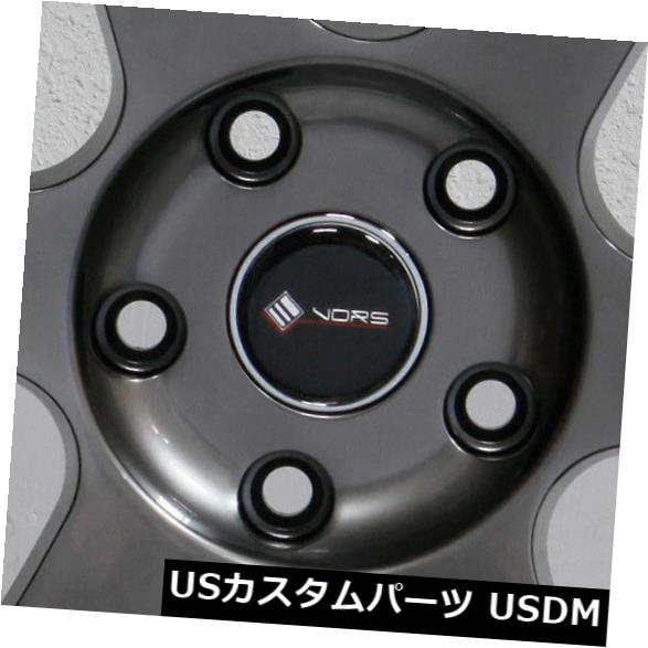 ホイール 4本セット 4-新しい18インチVors TR37ホイール18x8.5 5x108 35ハイパーブラックリム 4-New 18"の通販は