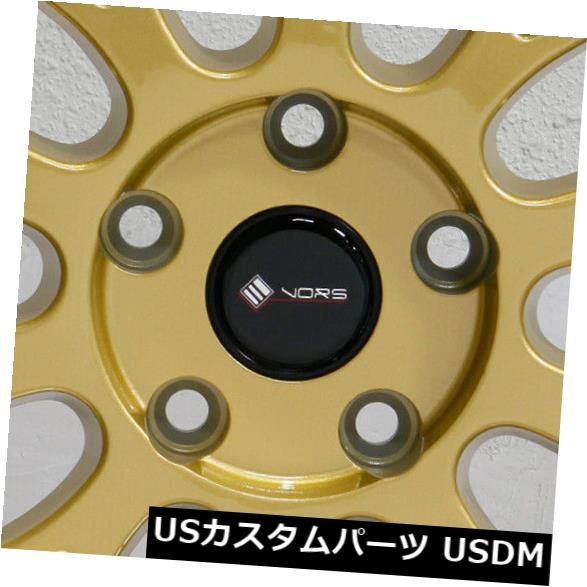 ホイール 4本セット 4-新しい18インチVors VR8ホイール18x9 5x115 35ゴールドリム 4-New 18" Vors Vの通販は