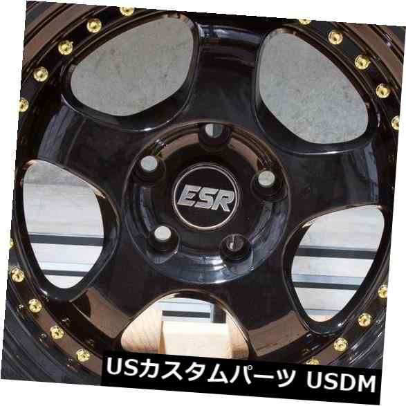ホイール 4本セット 4-新しい17 "ESR SR06 SR6ホイール17x8.5 / 17x9.5 5x114.3 30/30グロスブラの通販は