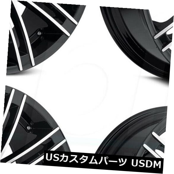 ホイール 4本セット 4-新しい18インチMilanni 9032カーンホイール18x8.5 5x114.3 12ブラックマシンドリム 4の通販は