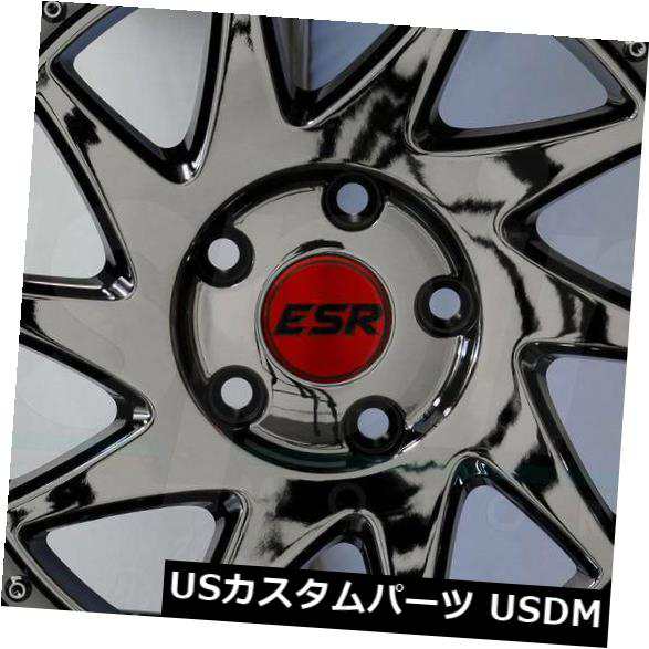 ホイール 4本セット 4-新しい18インチESR SR09 SR9ホイール18x9.5 5x120 22ブラッククロムリム 4-New 1｜au  PAY マーケット