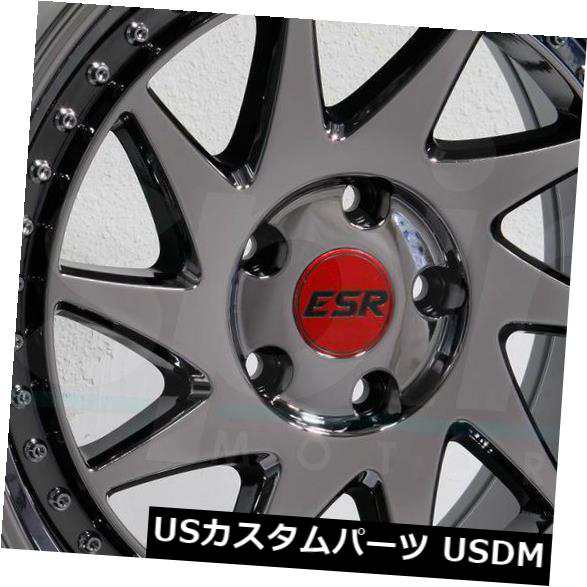 ホイール 4本セット 4-新しい18インチESR SR09 SR9ホイール18x9.5 5x120 22ブラッククロムリム 4-New 1｜au  PAY マーケット