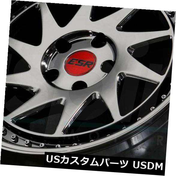 ホイール 4本セット 4-新しい18インチESR SR09 SR9ホイール18x9.5 5x120 22ブラッククロムリム 4-New 1｜au  PAY マーケット