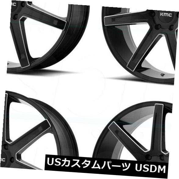 ホイール 4本セット 4-新しい20インチKMC KM700ホイール20x9 6x5.5 / 6x139.7 15ブラックミルドリム  4-の通販は