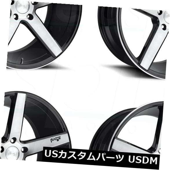 ホイール 4本セット 4-New 18 "Niche Milan M124 Wheels 18x8 5x114.3 40 Black Macの通販は