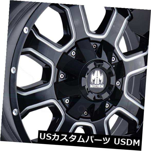 ホイール 4本セット 4-New 20 "Mayhem Fierce Wheels 20x9 8x180 0グロスブラックミルドリム  4-の通販は