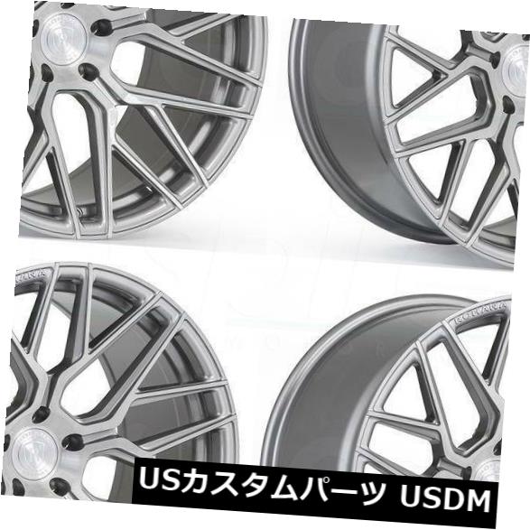 ホイール 4本セット 4-新しい20 "Rohana RFX10ホイール20x9 / 20x10 5x120 20/25チタニウムスタガードの通販は