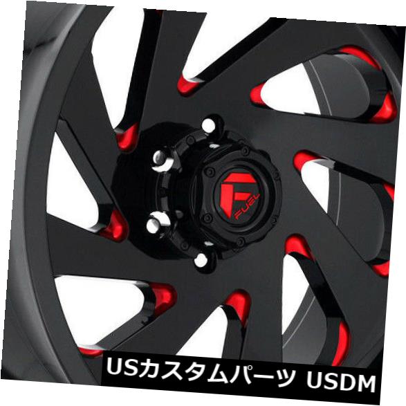 ホイール 4本セット 4-新しい22 "Fuel Vortex D638ホイール22x12 6x5.5 / 6x139.7 -45レッドリムの通販は