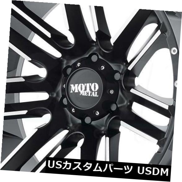 ホイール 4本セット 4-新しい22 "Moto Metal MO978カミソリホイール22x12 8x180 -44サテンブラックマシンリ