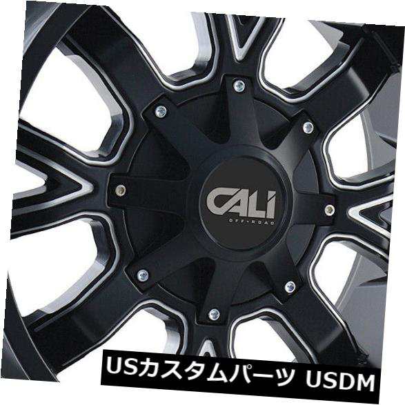 ホイール 4本セット 4-New 22 "Cali Off-Roadダーティホイール22x10 6x135 / 6x5.5 -19サテンブラ