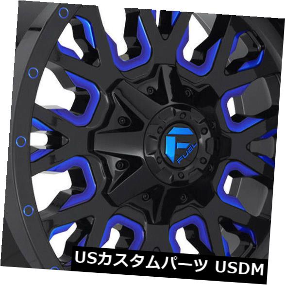 ホイール 4本セット 4-新しい22 "燃料ストロークD645ホイール22x10 8x180 10ブラックブルーリム  4-New 22" の通販は 558,360円
