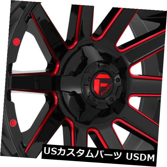 ホイール 4本セット 4-新しい22 "Fuel Contra D643ホイール22x12 8x180 -44ブラックレッドリム  4-Neの通販は 587,400円