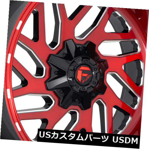 ホイール 4本セット 4-New 20 "Fuel Triton D691 Wheels 20x10 8x170 -18ブラックレッドリム の通販は