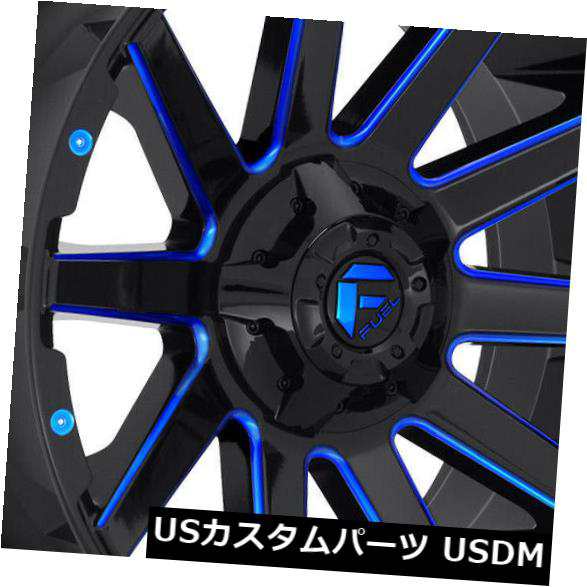 ホイール 4本セット 4-新しい24 "Fuel Contra D644ホイール24x12 8x180 -44ブラックブルーリム  4-Neの通販は