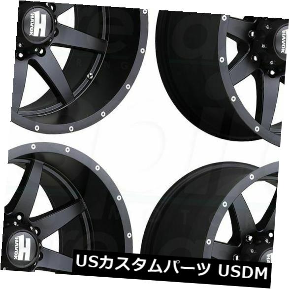ホイール 4本セット 20x9 Havok H112 5x5.5 / 5x139.7 -12マットブラックホイールリムセット（4）  20xの通販は